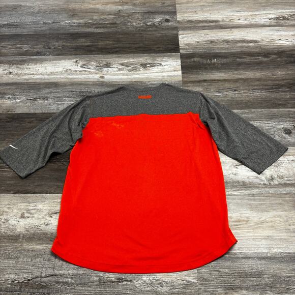Nike NFL Team Cleveland Browns Mens L Football Dri Fit 3/4 Sleeve Henley T-Shirt - Picture 3 of 8